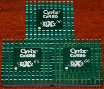 3x Cyrix Cx486 DX2 66 CPUs (A6FT529C) 5 Volt, Sockel 3,1993